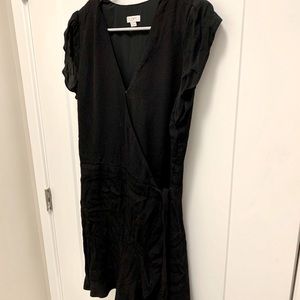 Loft Sleeveless Wrap Black Top
